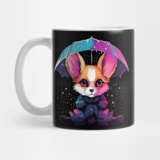 Fennec Fox Rainy Day With Umbrella Mug